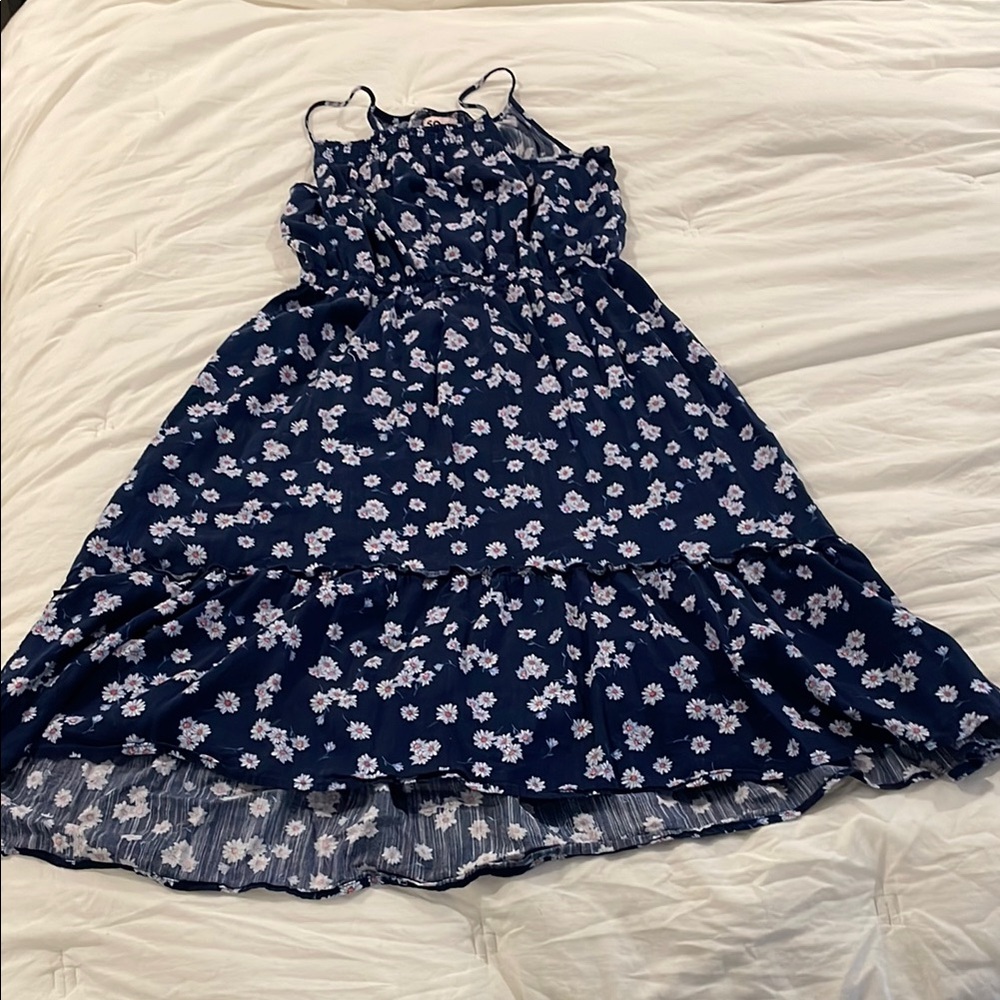 SO Navy Blue Floral Kids Dress